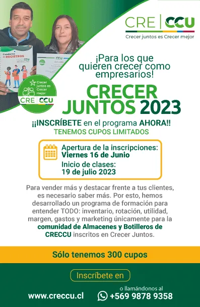 Afiche de difusión por WhatsApp del Programa Crecer Juntos 2023