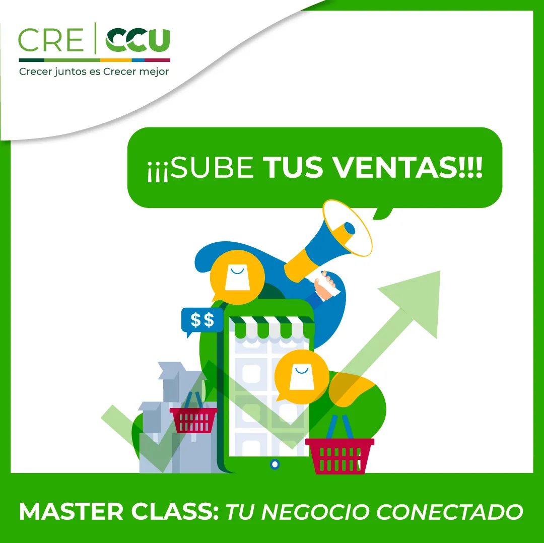Afiche promocional de la Master Class Tu Negocio Conectado de CRECCU