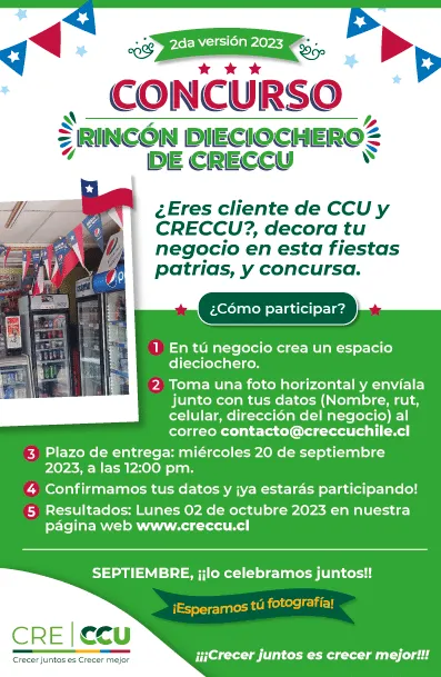 Rincón decorado con motivos dieciocheros en un negocio de barrio