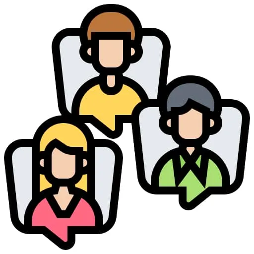 Ícono de colaboración con negocios de la comunidad